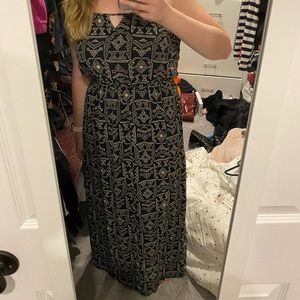 •2/$30• One Clothing Black & Off-White Aztec Print Maxi Dress Size Medium